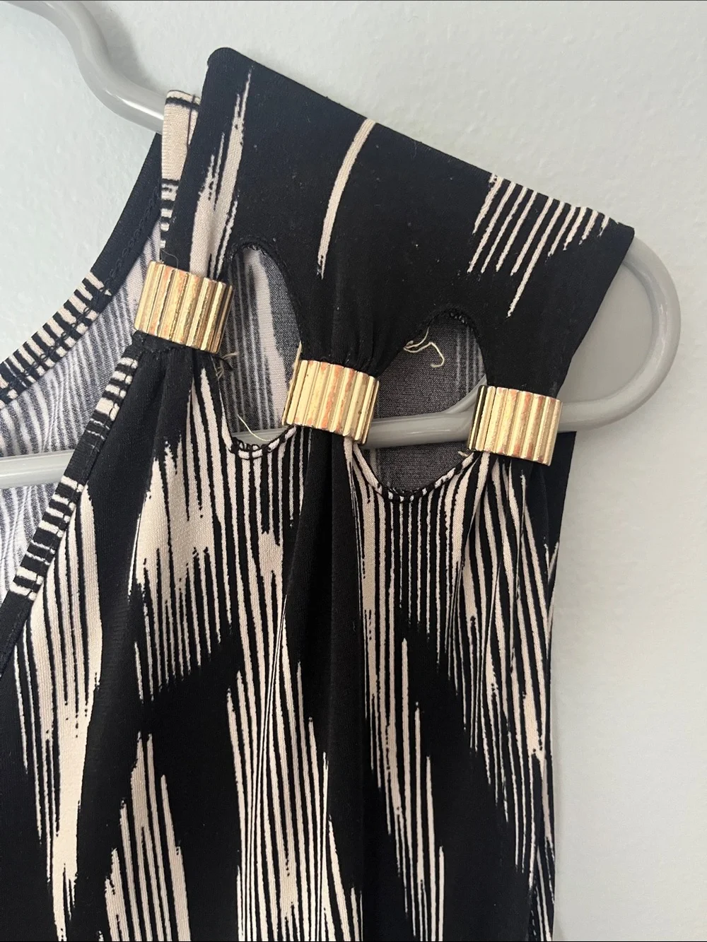 Worthington Black & Gray Sleeveless Wrap Maxi Dress